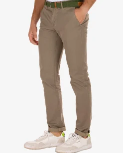 Hosen Napier Twill Stretch Print - Sand Stone