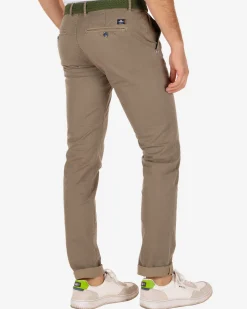 Hosen Napier Twill Stretch Print - Sand Stone