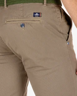 Hosen Napier Twill Stretch Print - Sand Stone