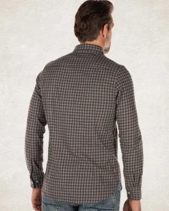 Kariertes Baumwollflanellhemd – Army Ground