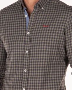 Kariertes Baumwollflanellhemd – Army Ground