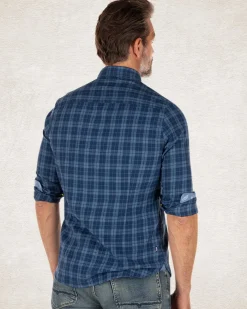 Kariertes blaues Baumwollhemd