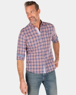 Kariertes blau-rosa Hemd - Dusk Navy