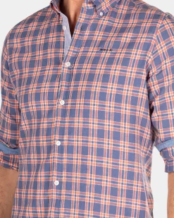 Kariertes blau-rosa Hemd - Dusk Navy