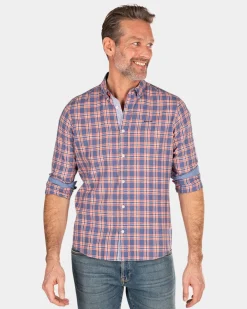 Kariertes blau-rosa Hemd - Dusk Navy