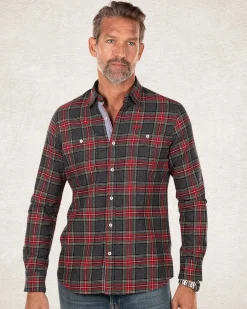 Kariertes graurotes Hemd - Grey Melange