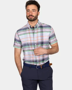 Kariertes Hemd mit kurzen ﾀrmeln - Blue Multi Colour