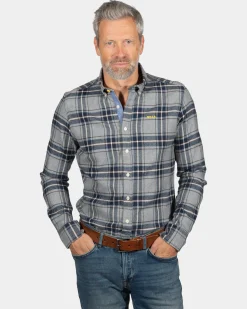 Kariertes Langarmhemd Speden - Grey Melange