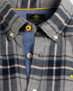 Kariertes Langarmhemd Speden - Grey Melange