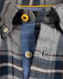 Kariertes Langarmhemd Speden - Grey Melange