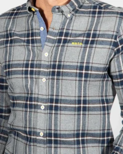 Kariertes Langarmhemd Speden - Grey Melange