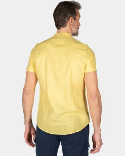 Kragenloses Hemd mit kurzen Ärmeln - Iguana Yellow