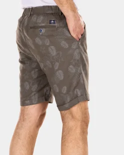 Kurze Chinohose aus Leinen - Misty Army