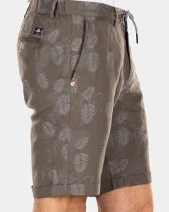 Kurze Chinohose aus Leinen - Misty Army