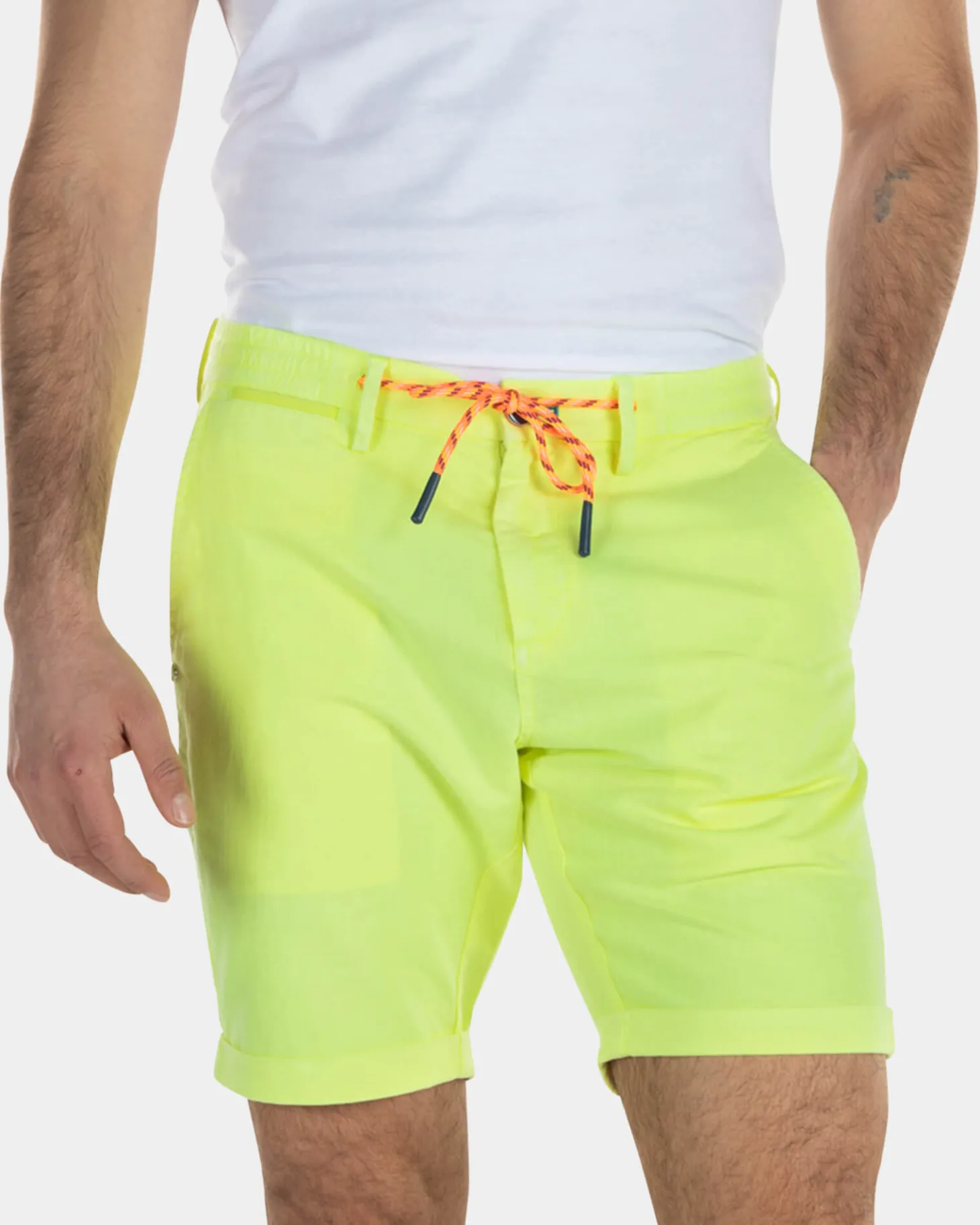 Kurzen Chino aus Leinen - High Summer Yellow