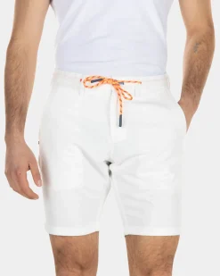 Kurzen Chino aus Leinen - Off White