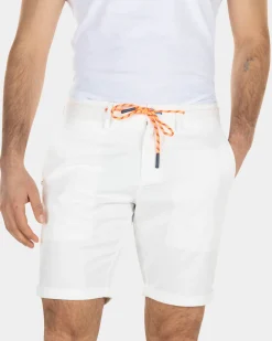 Kurzen Chino aus Leinen - Off White