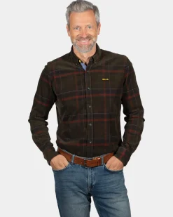 Langarm-Cordhemd Opouahi - Eucalyptus Green