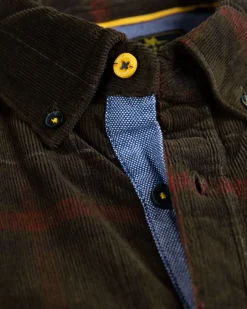 Langarm-Cordhemd Opouahi - Eucalyptus Green