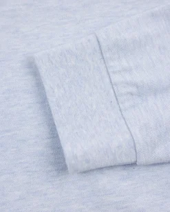 Langarm-Poloshirt aus blauer Baumwolle