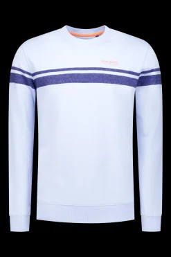 Langarmshirt aus Baumwolle mit Rundhalsausschnitt - Rhythm Blue