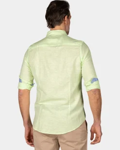 Leinen mintgrünes Hemd mit langen Ärmeln