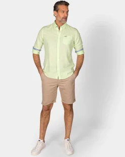 Leinen mintgrünes Hemd mit langen Ärmeln