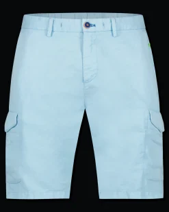 Leinen-Cargoshorts Luitpold - Lagune Blue