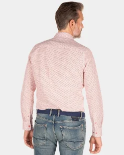 Leinenhemd mit Punkten - Red Cider