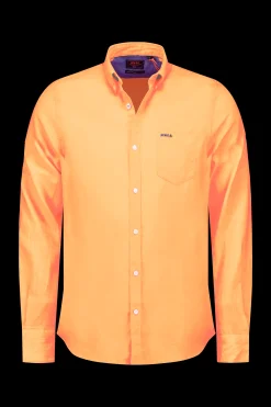Leinenhemd mit Stretch - Fresh Orange
