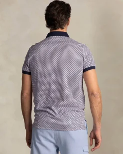 Marineblaues Poloshirt mit grafischem Print