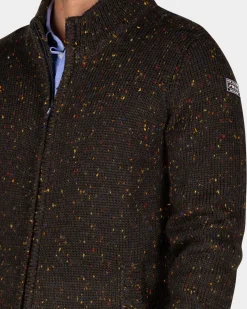 Mélierte dunkelbraune Wolljacke - Dark Mocca