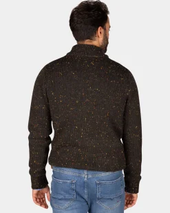 Mélierte dunkelbraune Wolljacke - Dark Mocca