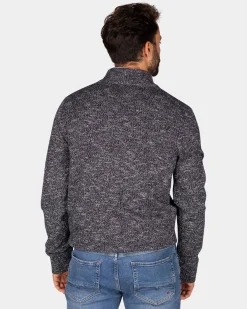Mélierter dunkelblauer Pullover - Winter Navy