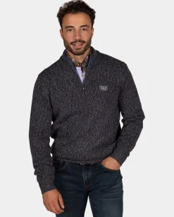 Mélierter dunkelbrauner Wollpullover - Dark Mocca