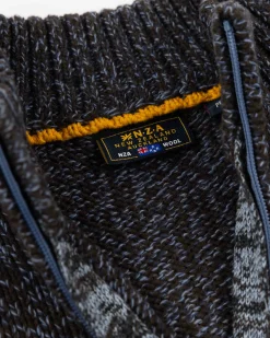 Mélierter dunkelbrauner Wollpullover - Dark Mocca