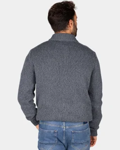 Mélierter grauer Wollpullover - Ash Grey