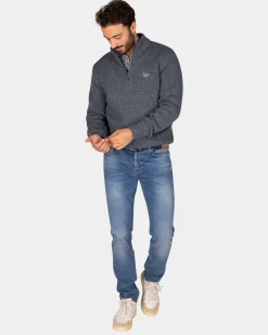 Mélierter grauer Wollpullover - Ash Grey