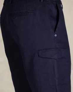 Navy Leinen-Cargo-Shorts