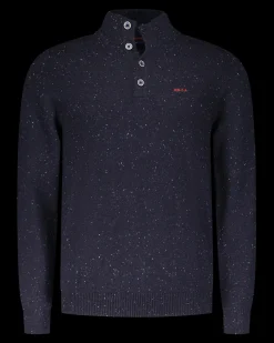 Navy Pullover mit Knöpfen - Winter Navy