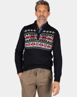 Navy Pullover mit Strickmuster - Winter Navy