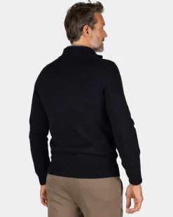 Navy Pullover mit Strickmuster - Winter Navy