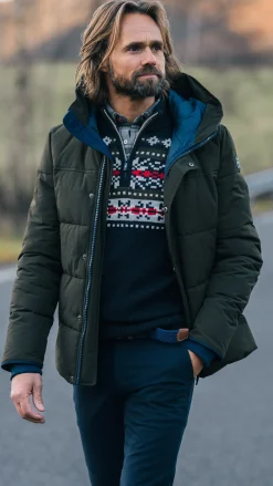 Navy Pullover mit Strickmuster - Winter Navy