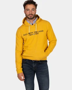 Ockergelber Hoodie mit Logo - Warm Ocre
