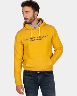 Ockergelber Hoodie mit Logo - Warm Ocre