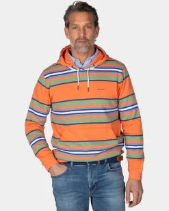 Orange gestreifter Hoodie
