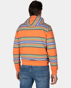 Orange gestreifter Hoodie
