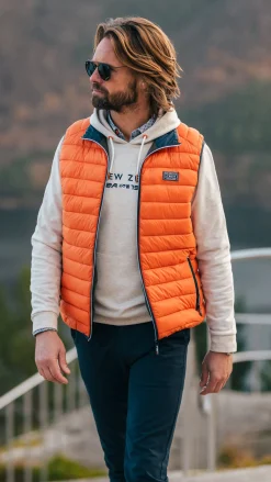 Oranger wattierter Bodywarmer - Almond Orange