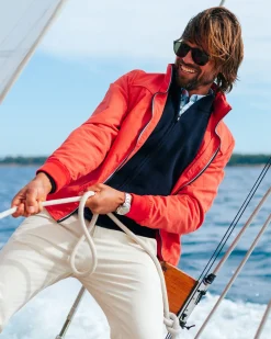 Oranges Baumwoll-Bomberjacke