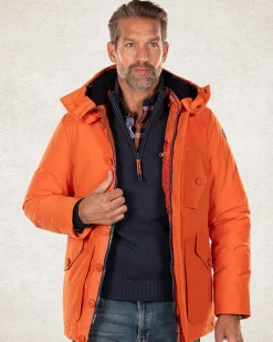 Parkajacke aus Canvas mit Kapuze - Ginger Orange